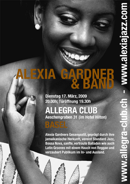 Flyer Konzert Alexia Gardner, 17. März 2009