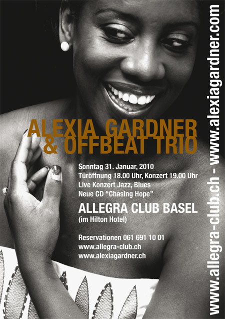 Flyer Konzert Alexia Gardner, 31. Januar 2010