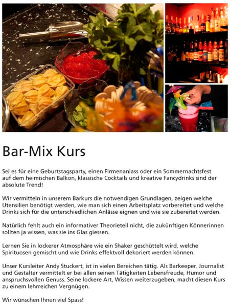 Flyer Barmixkurs
