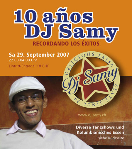 Flyer 10 Años DJ Samy vorn