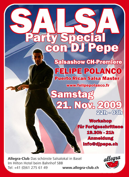 Flyer 21. November 2009 Party mit Felipe Polanco