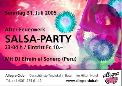 Flyer Salsaparty 31. Juli 2005