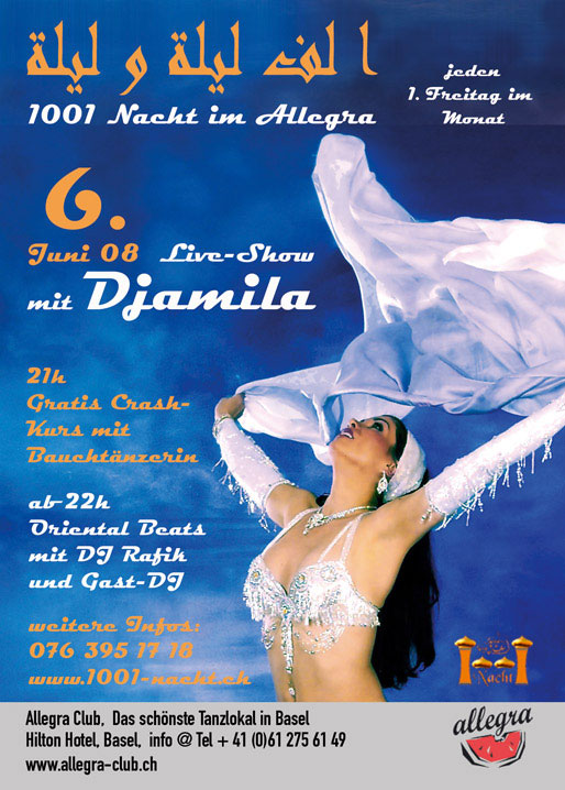 Flyer Oriental Night 06. Juni 2008 Allegra Club Basel