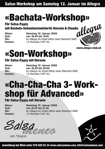 Flyer Workshops Januar 2008