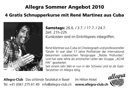 Flyer René Martinez ab 26. Juni 2010